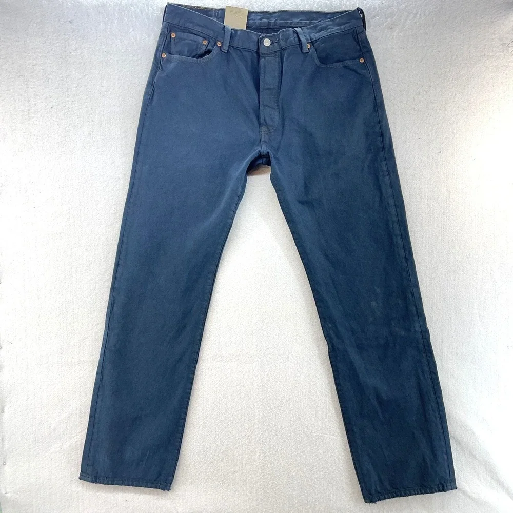 Levis 501 Jeans Mens 36x34 Blue Original Fit Straight Denim Casual 90s Skater
